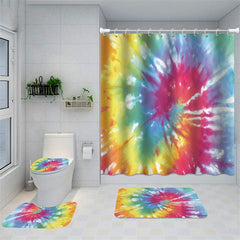 Lofaris Abstract Rainbow Spiral Visual Illusion Bath Curtain