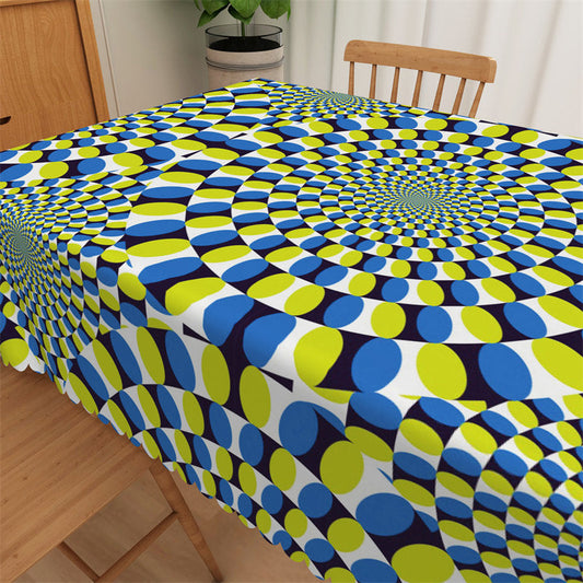 Lofaris Abstract Visual Confusion Dots Ring Pattern Tablecloth