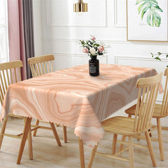 Lofaris Abstract Wave Beige Decorative Rectangle Tablecloth
