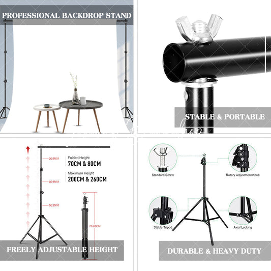 Lofaris Adjustable 6.5x6.5ft/2x2m Photo Backdrop Background Stand With Carry Bag