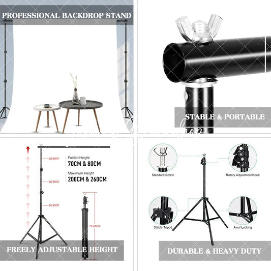 Lofaris Adjustable 6.5x6.5ft/2x2m Photo Backdrop Background Stand With Carry Bag