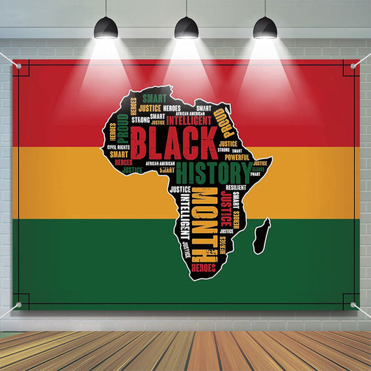 Lofaris Africa Map Juneteenth Black History Month Backdrop
