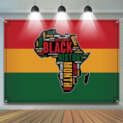 Lofaris Africa Map Juneteenth Black History Month Backdrop