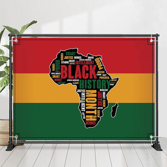 Lofaris Africa Map Juneteenth Black History Month Backdrop
