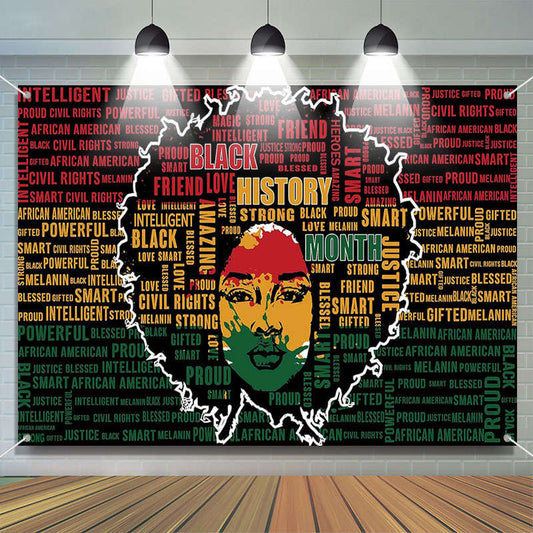 Lofaris African Dense Letters Black History Month Backdrop
