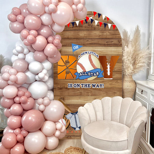 Lofaris All Star Sport Ball Wooden Baby Shower Arch Backdrop