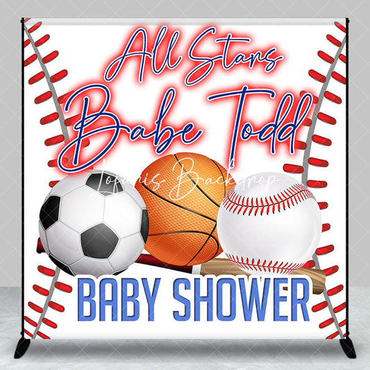Lofaris All Stars Sports Custom Name Baby Shower Backdrop