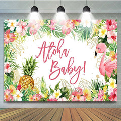 Lofaris Aloha Baby Floral Gender Reveal Backdrop For Girl
