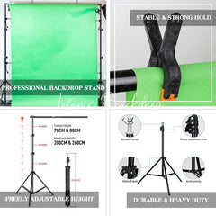 Lofaris Metal 10x6.5ft/3x2m Adjustable Backdrop Stand with Clips