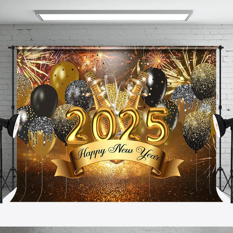 Lofaris Amazing Sparks With Balloon Celebration New Year Backdrop
