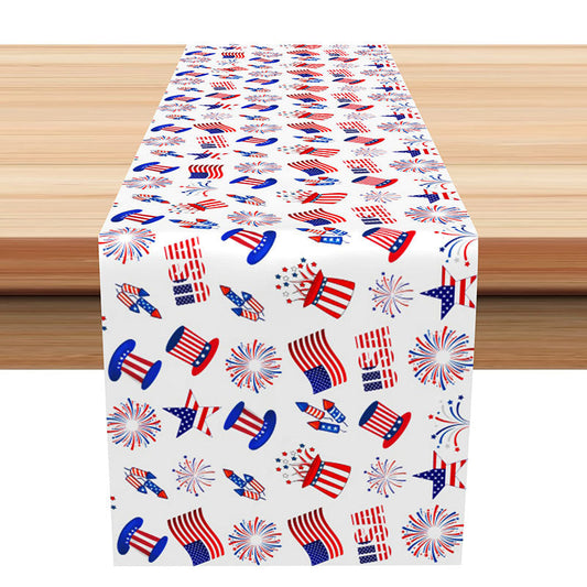 Lofaris Ameican Flag Sparkle Independence Day Table Runner