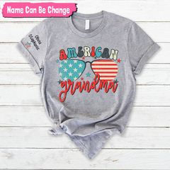 Lofaris American Flag Glasses Grandma And Kids T - Shirt