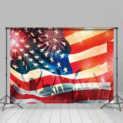 Lofaris American Flag People Spark Independence Day Backdrop