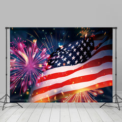 Lofaris American Flag Spark Bokeh Independence Day Backdrop