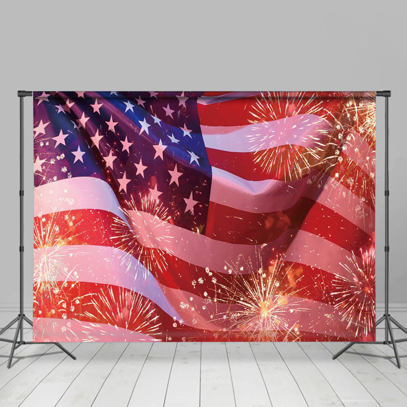 Lofaris American Flag Sparkling Independence Day Backdrop