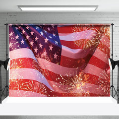 Lofaris American Flag Sparkling Independence Day Backdrop