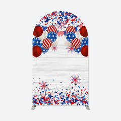 Lofaris American Flag Wooden Independence Day Arch Backdrop