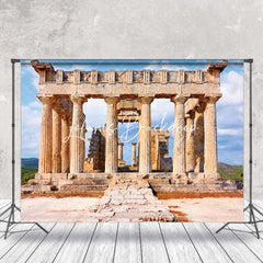 Lofaris Ancient Temple Of Aphaea Ruins Architecture Backdrop