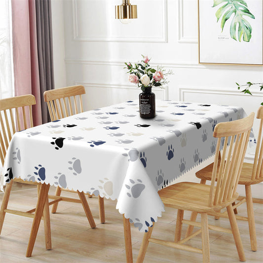 Lofaris Animal Footprint Claw Prints Kitchen Tablecloth