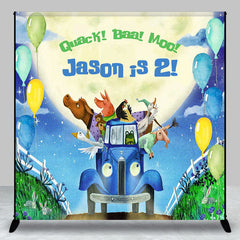 Lofaris Animals Balloon Car Moon Custom Birthday Backdrop