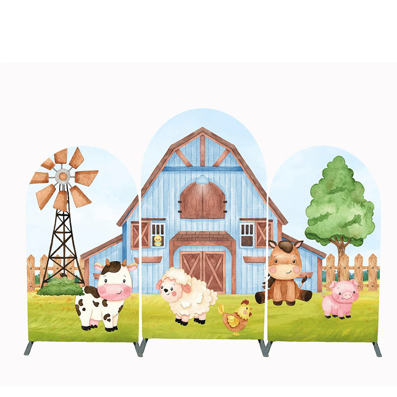 Lofaris Animals Farmhouse Birthday Party Arch Backdrop Kit