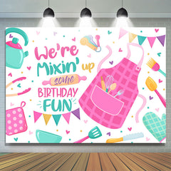 Lofaris Apron Mixing up Some Birthday Fun Backdrop For Kids