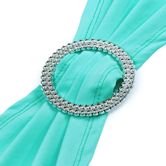 Lofaris Aqua Blue Spandex Elastic Banquet Chair Bands Ties Bows