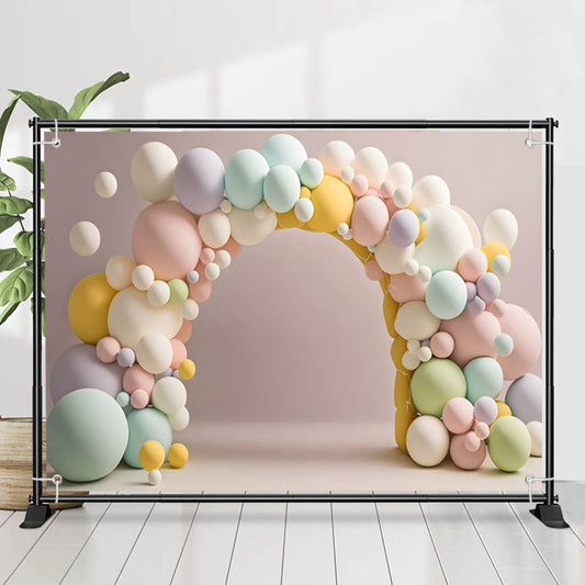 Lofaris Arch Colored Balloon Pink Wall 1st Birthday Backdrop