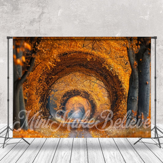 Lofaris Arch Orange Leaves Brunch Autumn Backdrop For Photo