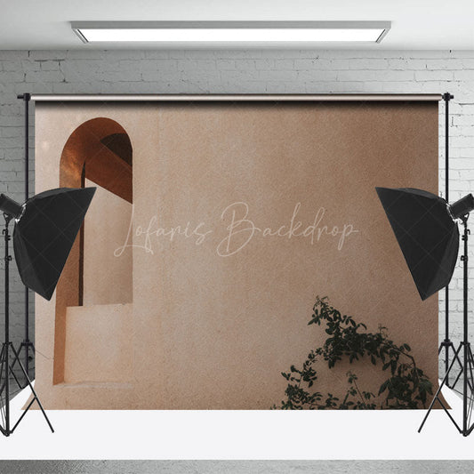 Lofaris Arch Retro Wall Plant Leaves Photo Booth Backdrop