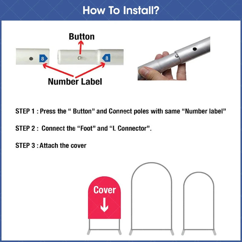 Lofaris Floral Wedding Arch Frame 3 Piece Set Elegant Chiara Backdrop Stand Ceremony Party Decor kit