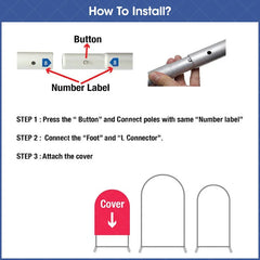 Lofaris Floral Wedding Arch Frame 3 Piece Set Elegant Chiara Backdrop Stand Ceremony Party Decor kit