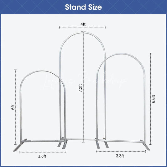 Lofaris Floral Wedding Arch Frame 3 Piece Set Elegant Chiara Backdrop Stand Ceremony Party Decor kit