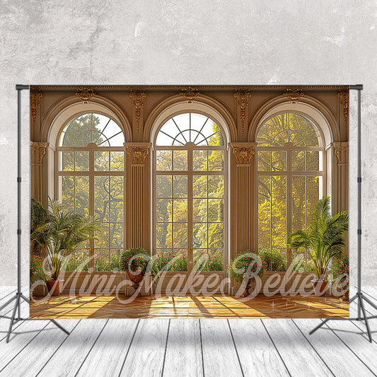 Lofaris Arched Window Green Plants Indoor Spring Backdrop