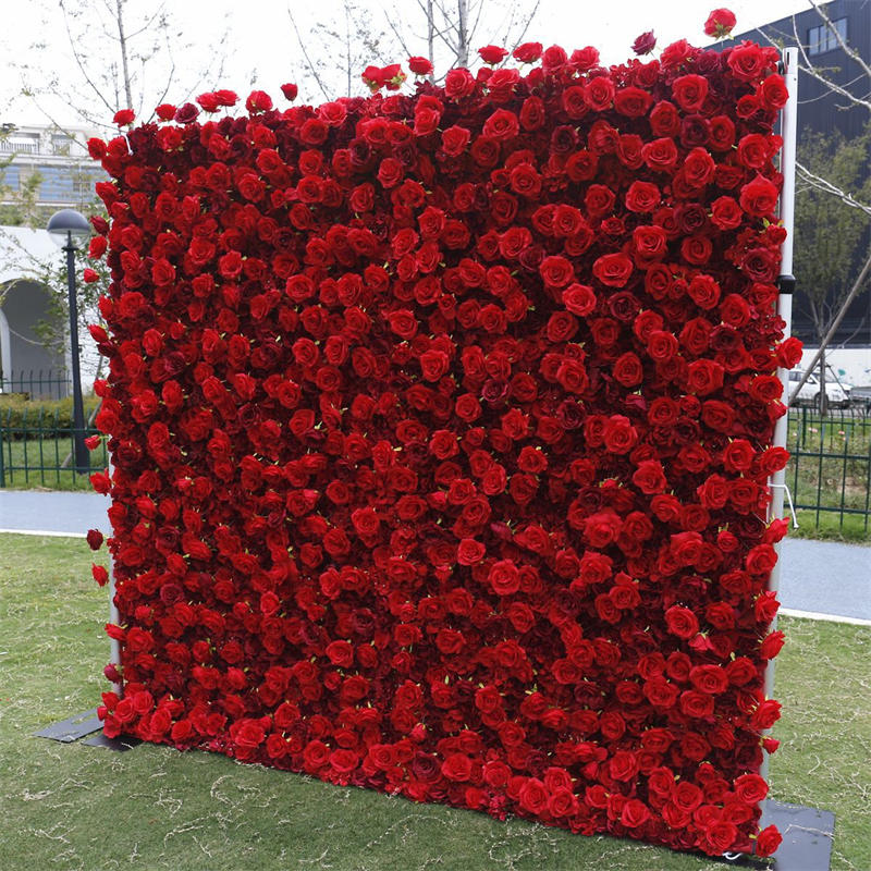 Lofaris Artificial Red Floral Wall For Wedding Party Decor