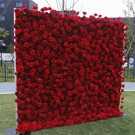 Lofaris Artificial Red Floral Wall For Wedding Party Decor