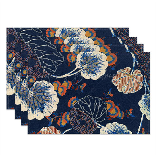 Lofaris Artistic Flowers Retro Dining Set Of 4 Placemats