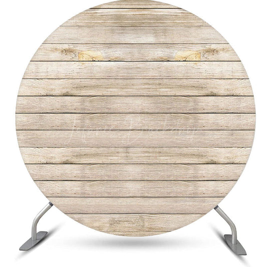 Lofaris Artstic Plank Wooden Circle Backdrop For Birthday