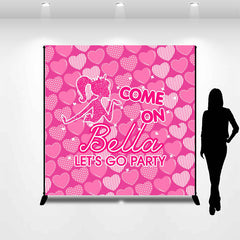 Lofaris Assorted Pink Heart Custom Birthday Party Backdrop