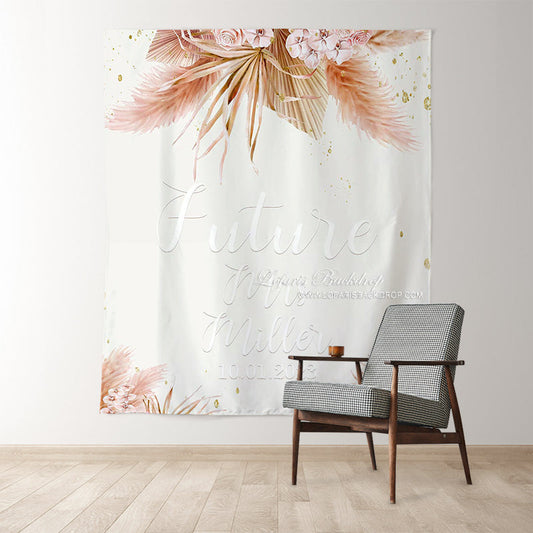Lofaris Autumn Leaves With Flowers Adorable Wedding Backdrop