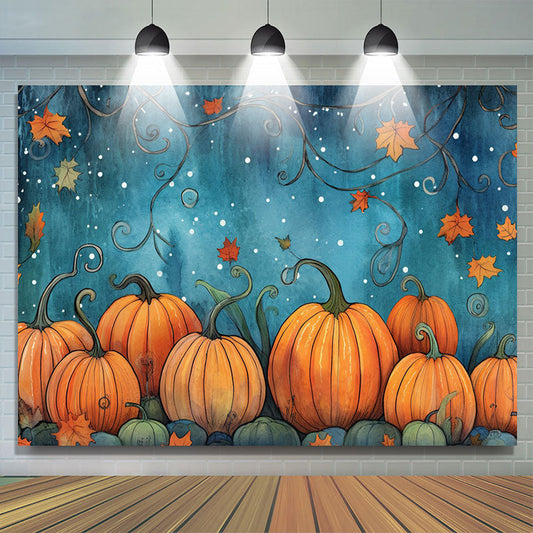 Lofaris Autumn Pumpkin Maple Leaf Halloween Photo Backdrop