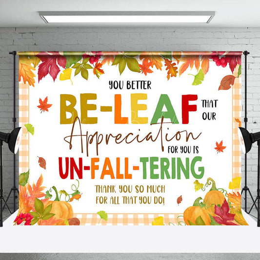 Lofaris Autumn Thanksgiving Maple Pumpkin Thank You Backdrop
