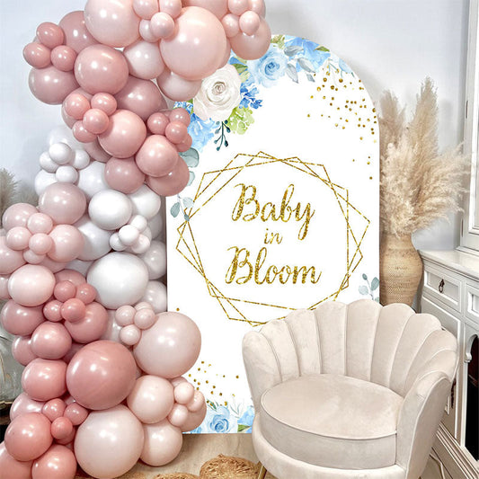 Lofaris Baby In Bloom Blue Floral Shower Arch Backdrop