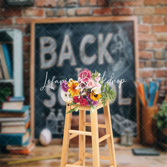 Lofaris Back To School Brick Wall Cake Smash Photo Backdrop
