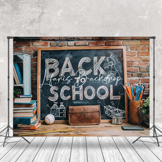 Lofaris Back To School Brick Wall Cake Smash Photo Backdrop