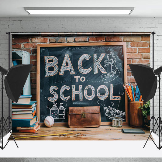Lofaris Back To School Brick Wall Cake Smash Photo Backdrop