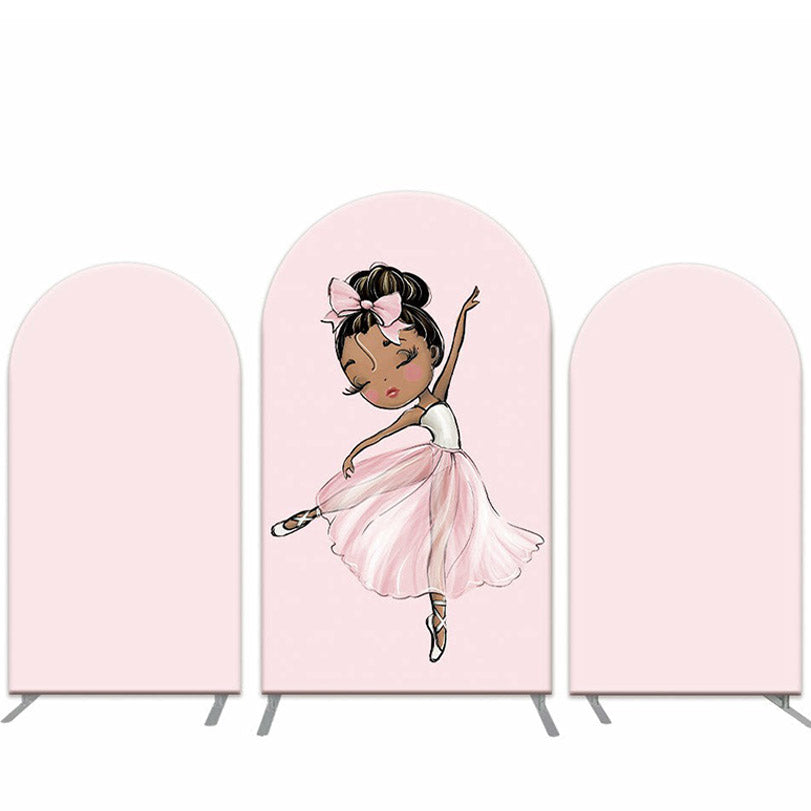 Lofaris Ballerina Girl Pink Arch Backdrop Kit For Party
