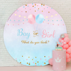 Lofaris Balloon Boy Or Girl Baby Shower Round Backdrop