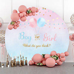 Lofaris Balloon Boy Or Girl Baby Shower Round Backdrop