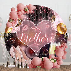 Lofaris Balloon Glitter Highheel Round Mothers Day Backdrop
